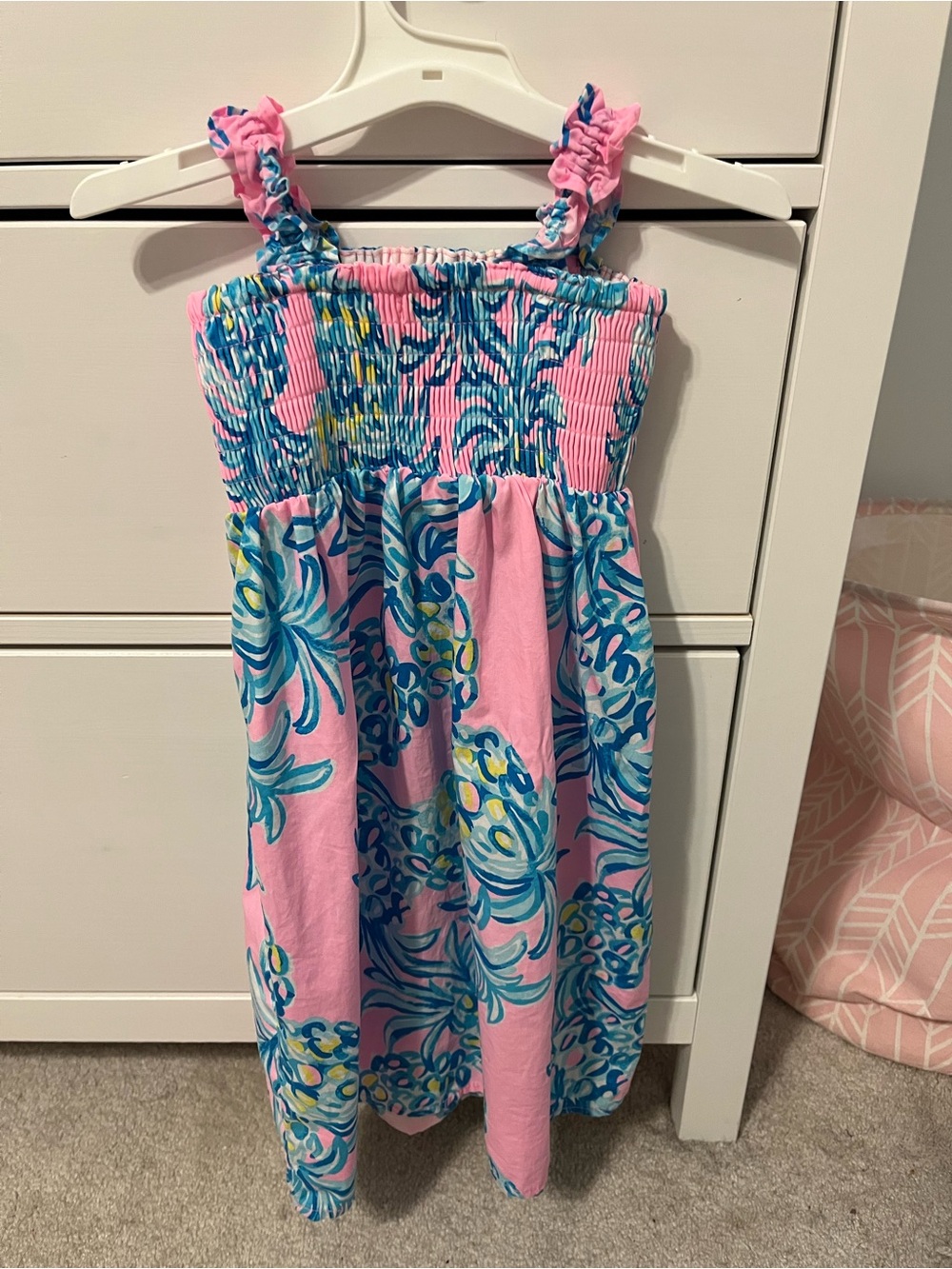 Lilly Pulitzer Jeanie maxi pineapple pink and blue dress